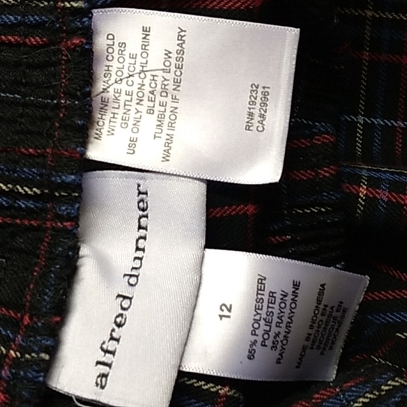 Alfred Dunner 12 plaid pants pockets - Picture 3 of 3